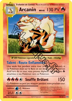 Carte Pokémon Arcanine  n°18 de la série Évolutions