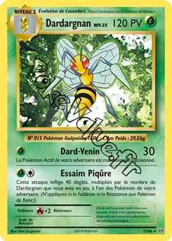 Carte Pokémon Beedrill  n°7 de la série Évolutions
