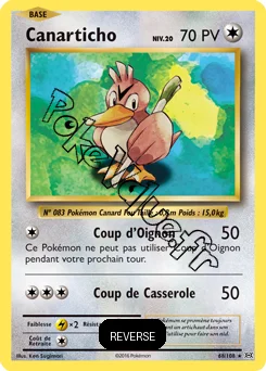 Carte Pokémon Canarticho  Reverse n°68 de la série Évolutions