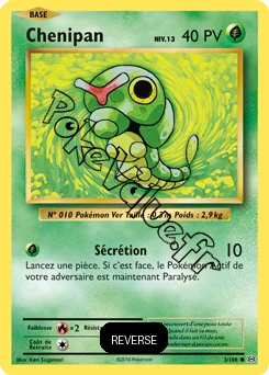 Carte Pokémon Chenipan  Reverse n°3 de la série Évolutions