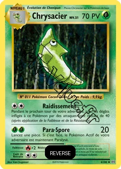 Carte Pokémon Chrysacier  Reverse n°4 de la série Évolutions