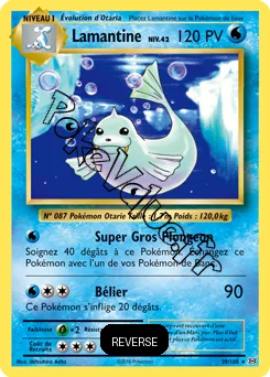 Carte Pokémon Dewgong  Reverse n°29 de la série Évolutions