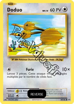 Carte Pokémon Doduo  Reverse n°69 de la série Évolutions