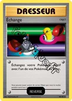 Carte Pokémon Échange  Reverse n°88 de la série Évolutions