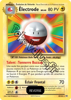 Carte Pokémon Electrode  Reverse n°40 de la série Évolutions