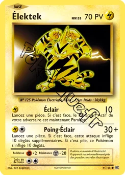 Carte Pokémon Élektek  n°41 de la série Évolutions