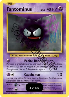 Carte Pokémon Gastly  Reverse n°47 de la série Évolutions