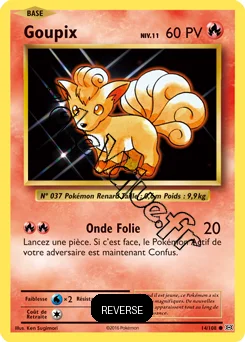 Carte Pokémon Goupix  Reverse n°14 de la série Évolutions