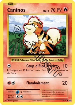 Carte Pokémon Growlithe  n°17 de la série Évolutions