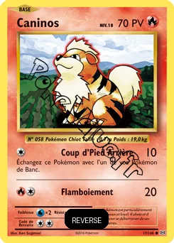 Carte Pokémon Growlithe  Reverse n°17 de la série Évolutions
