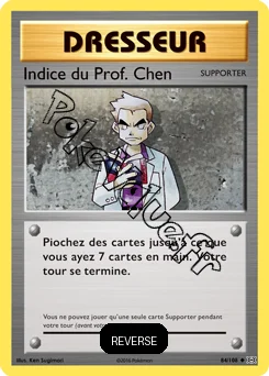Carte Pokémon Indice du Prof. Chen Reverse n°84 de la série Évolutions