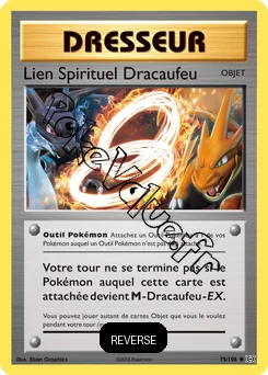 Carte Pokémon Lien Spirituel Dracaufeu Reverse n°75 de la série Évolutions