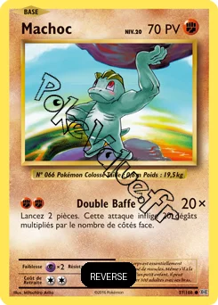 Carte Pokémon Machop  Reverse n°57 de la série Évolutions