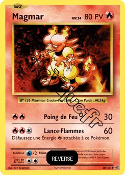 Carte Pokémon Magmar  Reverse n°20 de la série Évolutions