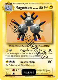 Carte Pokémon Magnéton  Reverse n°38 de la série Évolutions