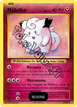 Carte Pokémon Mélofée  Reverse n°63 de la série Évolutions