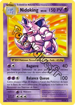 Carte Pokémon Nidoking  n°45 de la série Évolutions