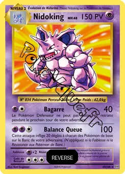 Carte Pokémon Nidoking  Reverse n°45 de la série Évolutions