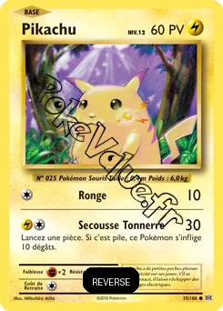 Carte Pokémon Pikachu  Reverse n°35 de la série Évolutions