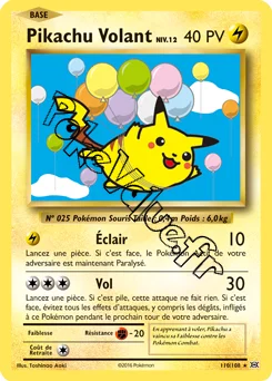 Carte Pokémon Pikachu volant  n°110 de la série Évolutions