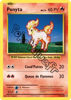 Carte Pokémon Ponyta  n°19 de la série Évolutions