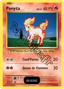 Carte Pokémon Ponyta  Reverse n°19 de la série Évolutions