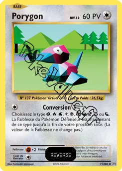Carte Pokémon Porygon  Reverse n°71 de la série Évolutions