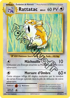 Carte Pokémon Raticate  n°67 de la série Évolutions