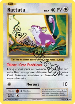Carte Pokémon Rattata  n°66 de la série Évolutions