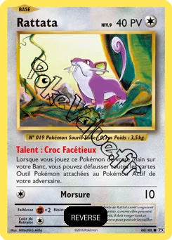 Carte Pokémon Rattata  Reverse n°66 de la série Évolutions