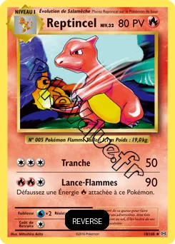 Carte Pokémon Reptincel  Reverse n°10 de la série Évolutions
