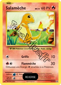 Carte Pokémon Salamèche  Reverse n°9 de la série Évolutions