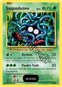 Carte Pokémon Saquedeneu  Reverse n°8 de la série Évolutions