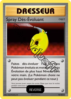 Carte Pokémon Spray Dés-Évoluant  Reverse n°76 de la série Évolutions