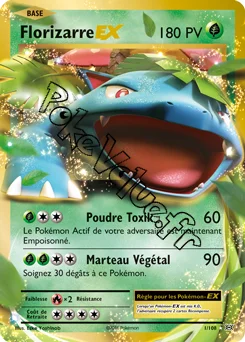 Carte Pokémon Venusaur EX  n°1 de la série Évolutions