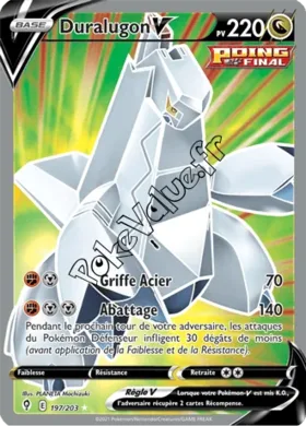 Carte Pokémon Duralugon V  n°197 de la série Évolution Céleste