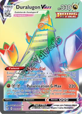 Carte Pokémon Duralugon VMAX  n°219 de la série Évolution Céleste
