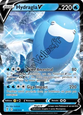 Carte Pokémon Hydragla V  n°048 de la série Évolution Céleste