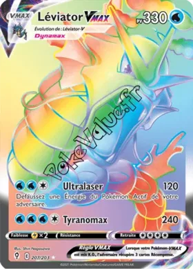 Carte Pokémon Léviator VMAX  n°207 de la série Évolution Céleste