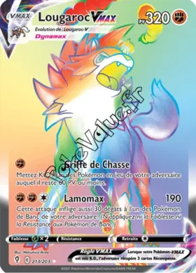Carte Pokémon Lougaroc VMAX  n°213 de la série Évolution Céleste