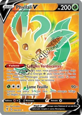 Carte Pokémon Phyllali V  n°166 de la série Évolution Céleste