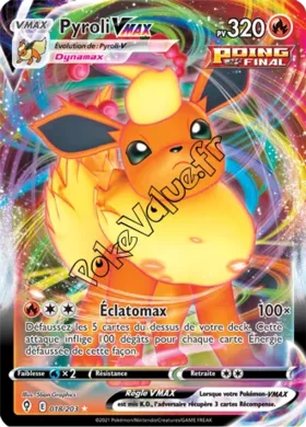 Carte Pokémon Pyroli VMAX  n°018 de la série Évolution Céleste