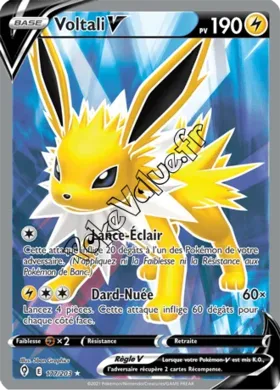 Carte Pokémon Voltali V  n°177 de la série Évolution Céleste