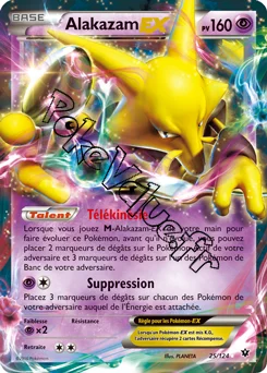 Carte Pokémon Alakazam EX  n°25 de la série Impact des destins