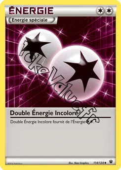 Carte Pokémon Double Énergie Incolore n°114 de la série Impact des destins