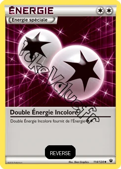 Carte Pokémon Double Énergie Incolore Reverse n°114 de la série Impact des destins