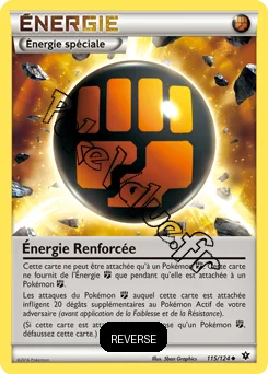 Carte Pokémon Énergie Renforcée Reverse n°115 de la série Impact des destins