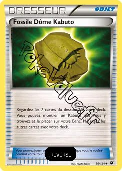 Carte Pokémon Fossile Dôme Kabuto Reverse n°96 de la série Impact des destins