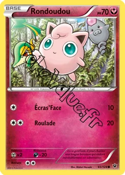Carte Pokémon Jigglypuff  n°65 de la série Impact des destins