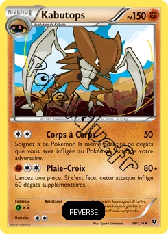 Carte Pokémon Kabutops  Reverse n°39 de la série Impact des destins